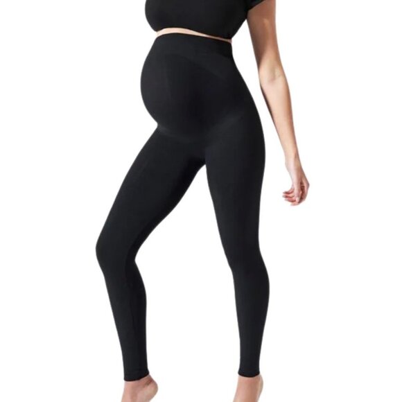 Blanqi Black Compression Over The Belly Support Leggings - Picture 1 of 4
